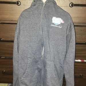 Heather Blue Doki Doki Zip-Up Hoodie